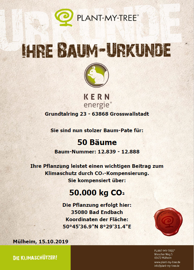 Baumurkunde KERNenergie