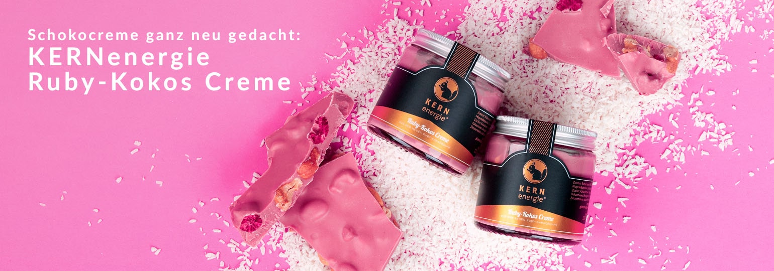 Schokocreme mal anders: Die KERNenergie Ruby-Kokos Creme