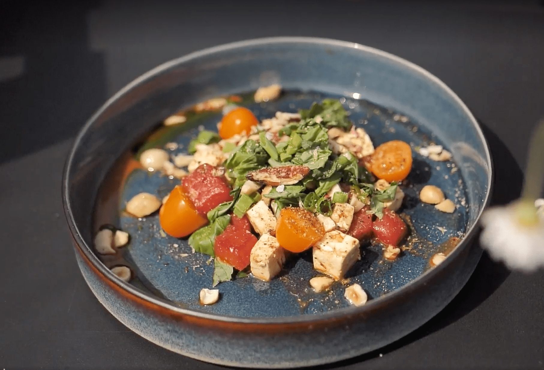 Melonen Feta Salat mit Nüssen